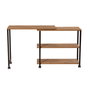 Hanah Home Mesa Auxiliar Industrial Tablero Melamina Pino Atlántico y Negro 70x63x76 cm